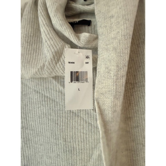 TOCCIN Liliana Sweater Dress Soft Gray Wool Cashmere Scarf Neck Midi Dress L - Picture 8 of 10